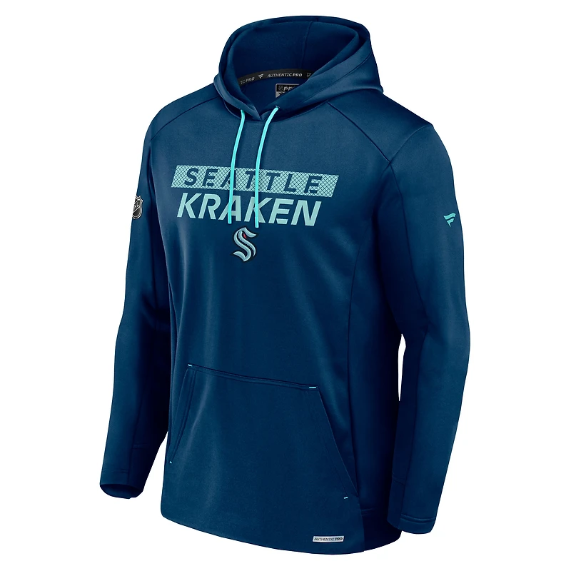 Men's Fanatics Blue Seattle Kraken Pro Rink Fleece Pullover Hoodie