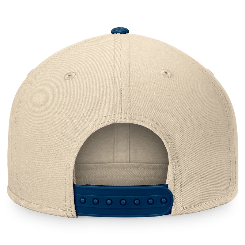 Men's Fanatics Cream/Deep Sea Blue Seattle Kraken Goalaso Snapback Hat