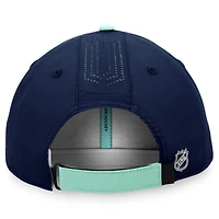 Fanatics pour hommes Deep Sea Blue/Bleu clair Seattle Kraken 2022 NHL Draft - Casquette réglable authentique Pro Rink Pinacle