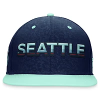Men's Fanatics Deep Sea Blue/Light Blue Seattle Kraken Authentic Pro City Snapback Hat
