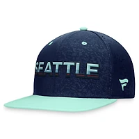 Men's Fanatics Deep Sea Blue/Light Blue Seattle Kraken Authentic Pro City Snapback Hat