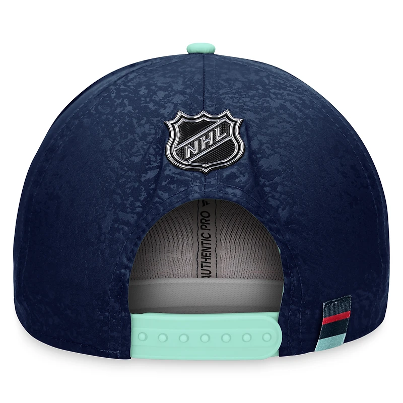 Men's Fanatics Deep Sea Blue/Light Blue Seattle Kraken Authentic Pro City Snapback Hat