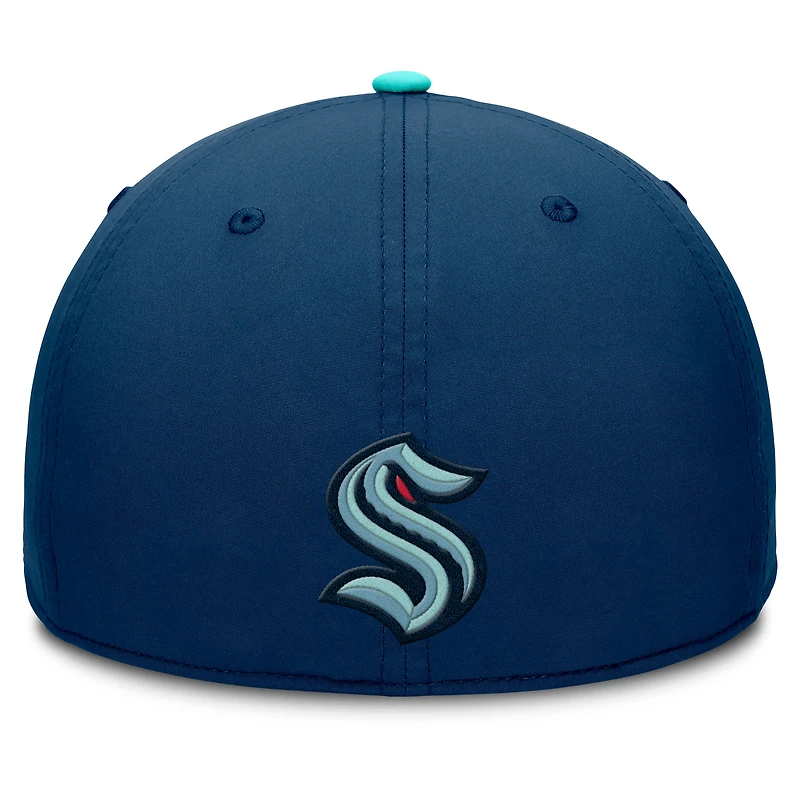 Men's Fanatics Deep Sea Blue/Light Blue Seattle Kraken Authentic Pro Rink Team Code Flex Hat