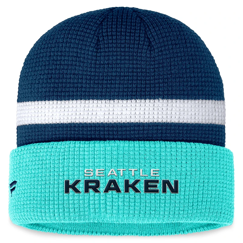 Men's Fanatics Deep Sea Blue/Light Blue Seattle Kraken Fundamental Cuffed Knit Hat