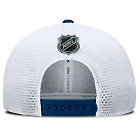 Casquette de camionneur ajustable authentique Pro Rink Lockup de Seattle Kraken bleu marine/blanc Fanatics pour homme