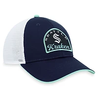 Casquette ajustable Seattle Kraken Fundamental Fanatics Deep Sea bleu/blanc pour hommes