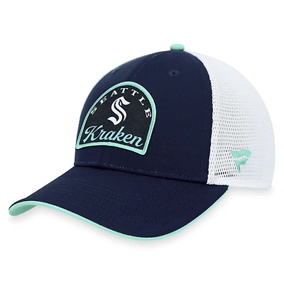 Men's Fanatics Deep Sea Blue/White Seattle Kraken Fundamental Adjustable Hat