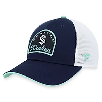 Men's Fanatics Deep Sea Blue/White Seattle Kraken Fundamental Adjustable Hat
