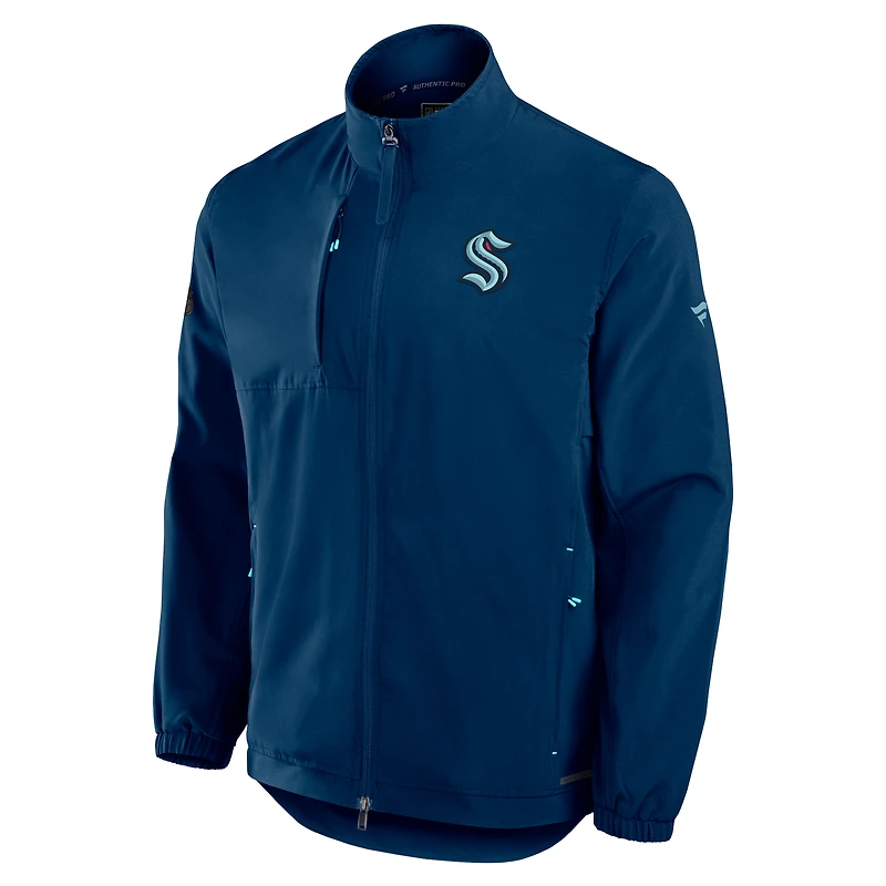 Men's Fanatics  Deep Sea Blue Seattle Kraken Authentic Pro Rink Coaches Full-Zip Jacket