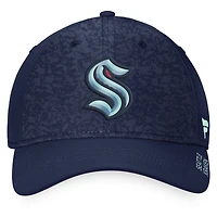 Casquette Seattle Kraken Authentic Pro Flex Fanatics Deep Sea bleu pour hommes