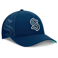 Men's Fanatics Deep Sea Blue Seattle Kraken Authentic Pro Home Ice Trucker Adjustable Hat