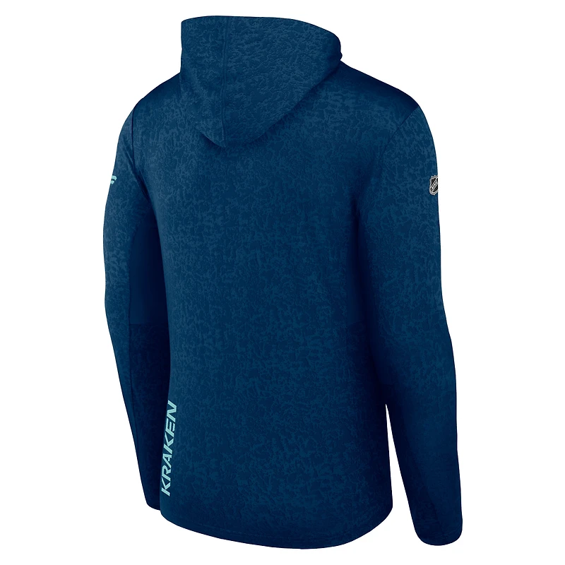 Men's Fanatics  Deep Sea Blue Seattle Kraken Authentic Pro Lightweight Pullover Hoodie