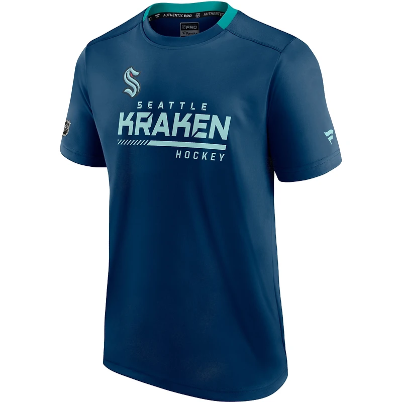 T-shirt Fanatics Deep Sea Blue Seattle Kraken Authentic Pro Locker Room pour hommes