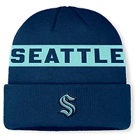 Men's Fanatics Deep Sea Blue Seattle Kraken Authentic Pro Rink Cuffed Knit Hat
