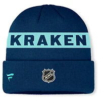 Men's Fanatics Deep Sea Blue Seattle Kraken Authentic Pro Rink Cuffed Knit Hat