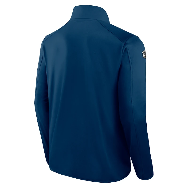 Veste polaire zippée intégrale Fanatics Deep Sea Blue Seattle Kraken Authentic Pro Rink pour homme