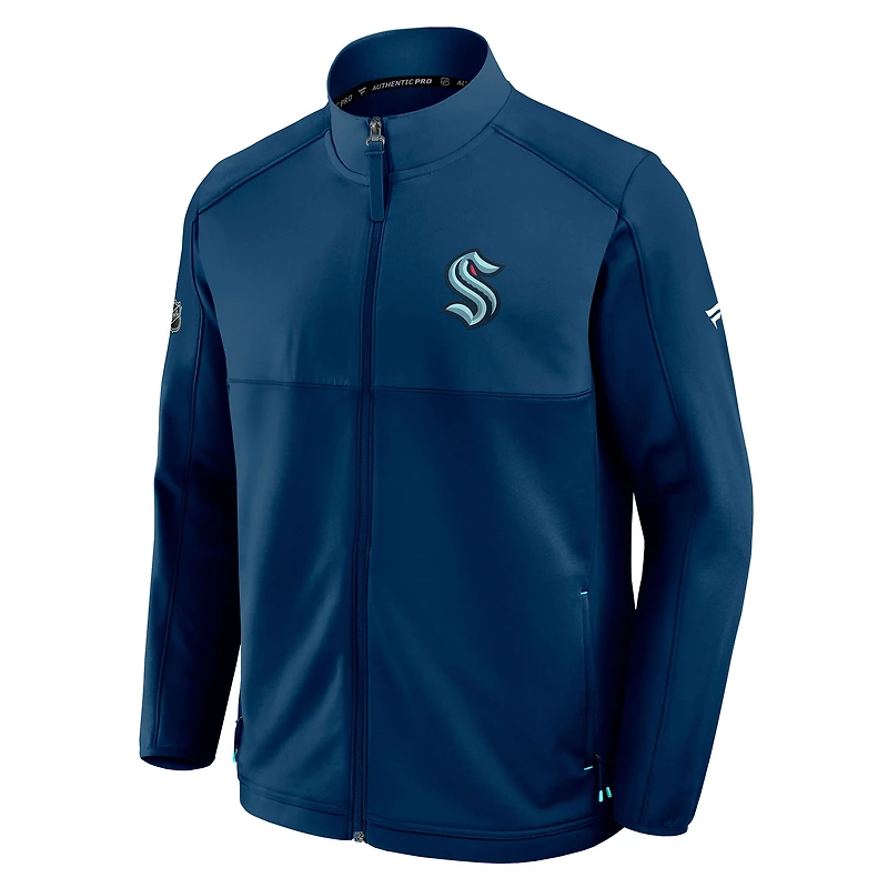 Veste zippée intégrale pour homme Fanatics Deep Sea Blue Seattle Kraken Authentic Pro Rink