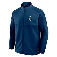 Veste zippée intégrale pour homme Fanatics Deep Sea Blue Seattle Kraken Authentic Pro Rink