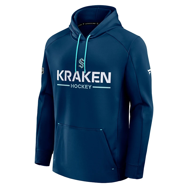 Sweat à capuche authentique Pro Rink Seattle Kraken bleu marine pour homme Fanatics