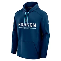 Sweat à capuche authentique Pro Rink Seattle Kraken bleu marine pour homme Fanatics