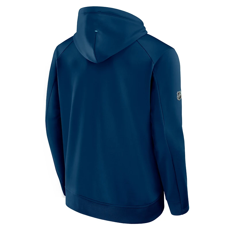 Sweat à capuche authentique Pro Rink Seattle Kraken bleu marine pour homme Fanatics