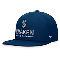 Men's Fanatics Deep Sea Blue Seattle Kraken Authentic Pro Rink Lockup Snapback Hat