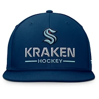 Men's Fanatics Deep Sea Blue Seattle Kraken Authentic Pro Rink Lockup Snapback Hat
