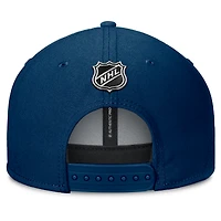 Casquette Snapback authentique Pro Rink Lockup bleu marine Seattle Kraken Fanatics pour homme