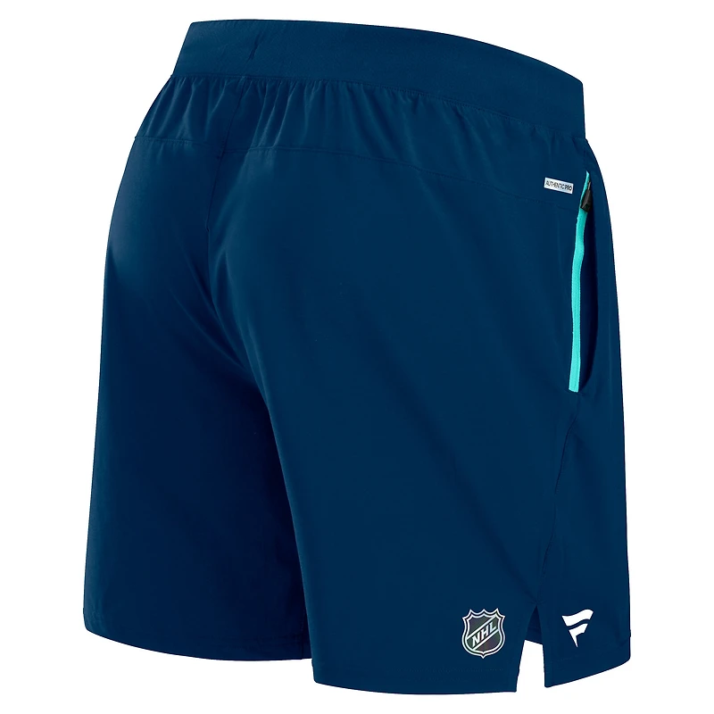 Short de performance authentique Pro Rink Seattle Kraken bleu marine pour homme Fanatics