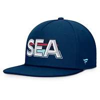 Casquette Snapback authentique Pro Rink Team Code pour homme, bleu marine, Seattle Kraken Fanatics
