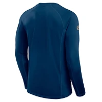 Men's Fanatics Deep Sea Blue Seattle Kraken Authentic Pro Rink Tech Raglan Long Sleeve T-Shirt