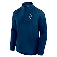 Men's Fanatics Deep Sea Blue Seattle Kraken Authentic Pro Rink Training Quarter-Zip Pullover