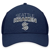 Men's Fanatics Deep Sea Blue Seattle Kraken Authentic Pro Road Stack Logo Flex Hat