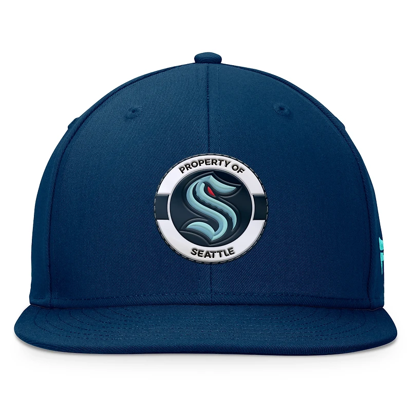 Men's Fanatics Deep Sea Blue Seattle Kraken Authentic Pro Training Camp Snapback Hat
