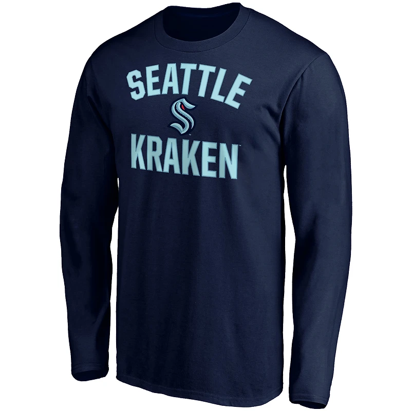 T-shirt à manches longues Fanatics Deep Sea Seattle Kraken Big & Tall Victory Arch pour hommes
