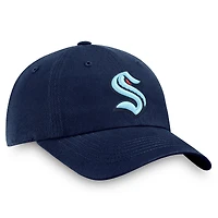 Casquette ajustable pour homme Fanatics Deep Sea Blue Seattle Kraken Core avec logo principal