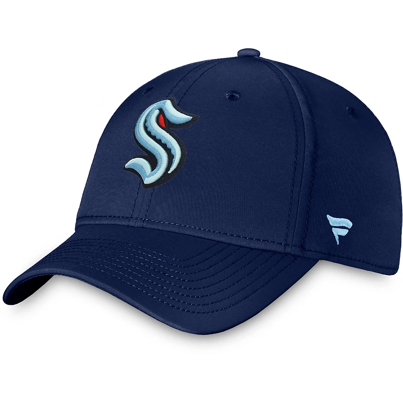 Fanatiques pour hommes de marque Deep Sea Blue Seattle Kraken Core Primary Logo Flex - Casquette