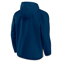 Men's Fanatics Deep Sea Blue Seattle Kraken Flagrant Foul Anorak Raglan Half-Zip Hoodie Jacket