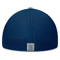 Casquette Fanatics Deep Sea Blue Seattle Kraken Fundamentals Span Flex pour homme