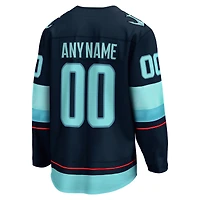 Men's Fanatics Deep Sea Blue Seattle Kraken Home  Breakaway Custom Jersey