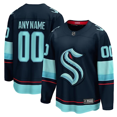 Maillot personnalisé Fanatics Deep Sea Blue Seattle Kraken Home Breakaway pour homme