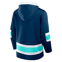 Sweat à capuche en polaire bleu marine pour homme Fanatics Seattle Kraken Inside Line