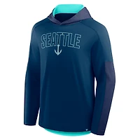 T-shirt à capuche manches longues pour homme Fanatics Deep Sea Blue Seattle Kraken Penalty Shot