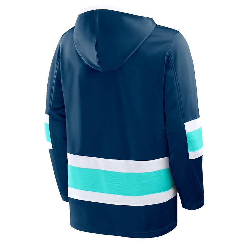 Sweat à capuche polaire bleu marine Seattle Kraken Prime Time Fanatics pour homme