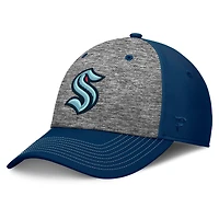 Men's Fanatics Gray/Navy Seattle Kraken Fundamental Top Shelf 2-Tone Flex Hat