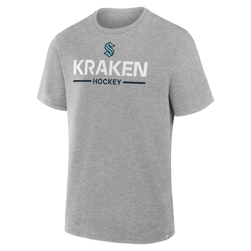 T-shirt Fanatics gris Seattle Kraken Authentic Pro Primary pour homme