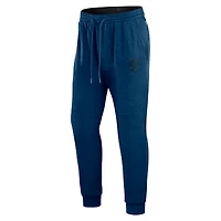 Men's Fanatics Heather Deep Sea Blue Seattle Kraken Authentic Pro Road Jogger Sweatpants
