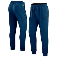 Men's Fanatics Heather Deep Sea Blue Seattle Kraken Authentic Pro Road Jogger Sweatpants
