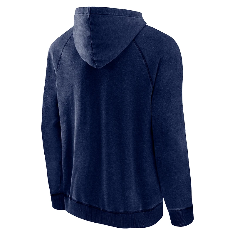 Sweat à capuche raglan épaule Seattle Kraken Heather Deep Sea Blue pour hommes Fanatics