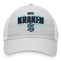 Casquette Snapback Seattle Kraken Team Trucker Fanatics gris chiné/blanc pour hommes